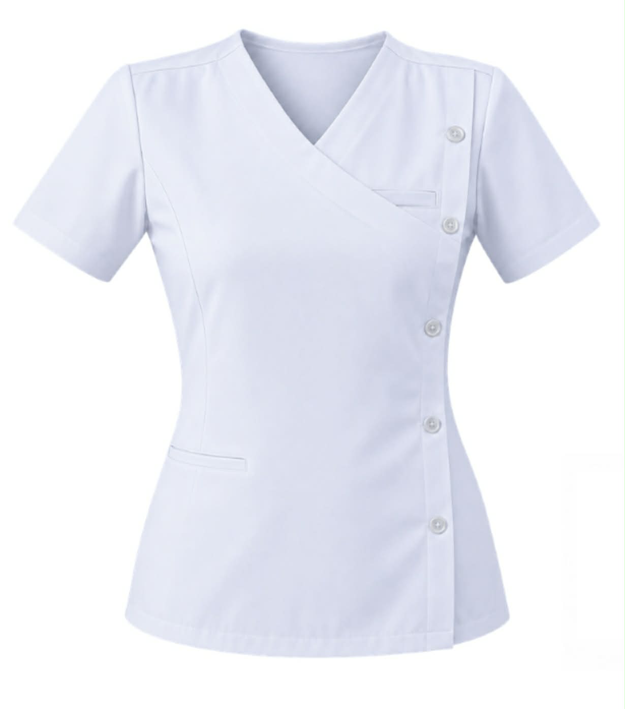 White Uniform Blouse for Female (V-Neck Style)