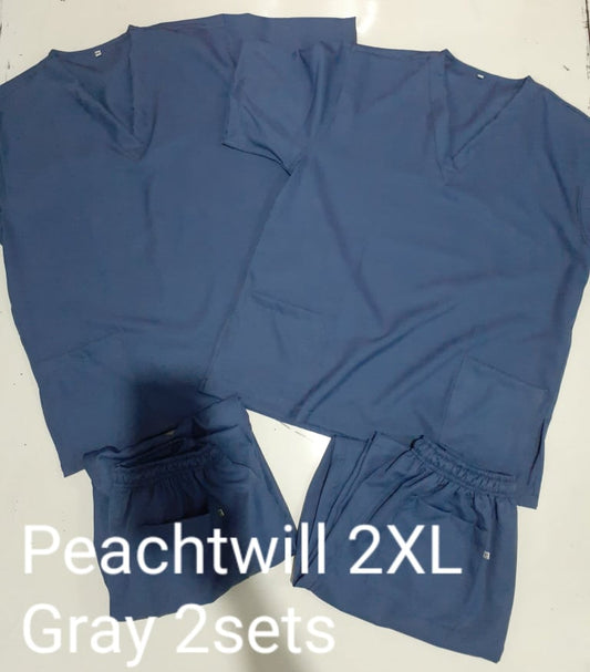 Peach Twill Scrub Suit by SCG Dress Shoppe