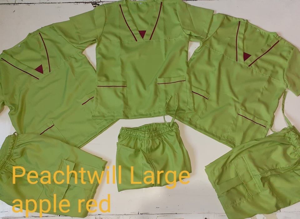 Peach Twill Scrub Suit by SCG Dress Shoppe