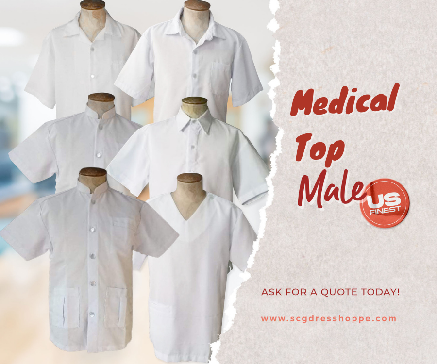 White Medical Uniform | Tops for Men by SCG Dresshoppe