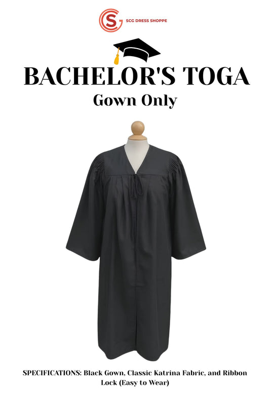 Bachelor's Graduation Toga Gown (Black Robe)