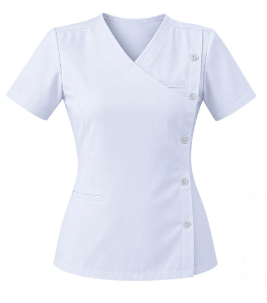 White Uniform Blouse for Female (V-Neck Style)
