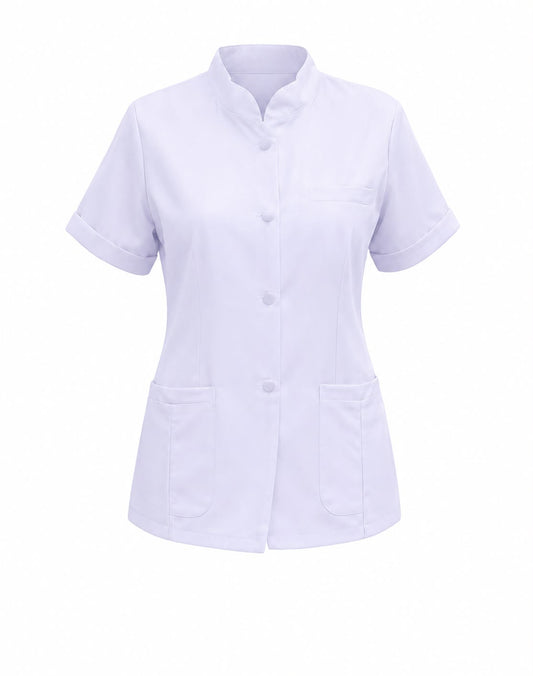 White Uniform Blouse for Female (Chinese Collar Style)