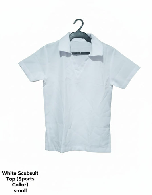 White Scrubsuit Top (Sports Collar)